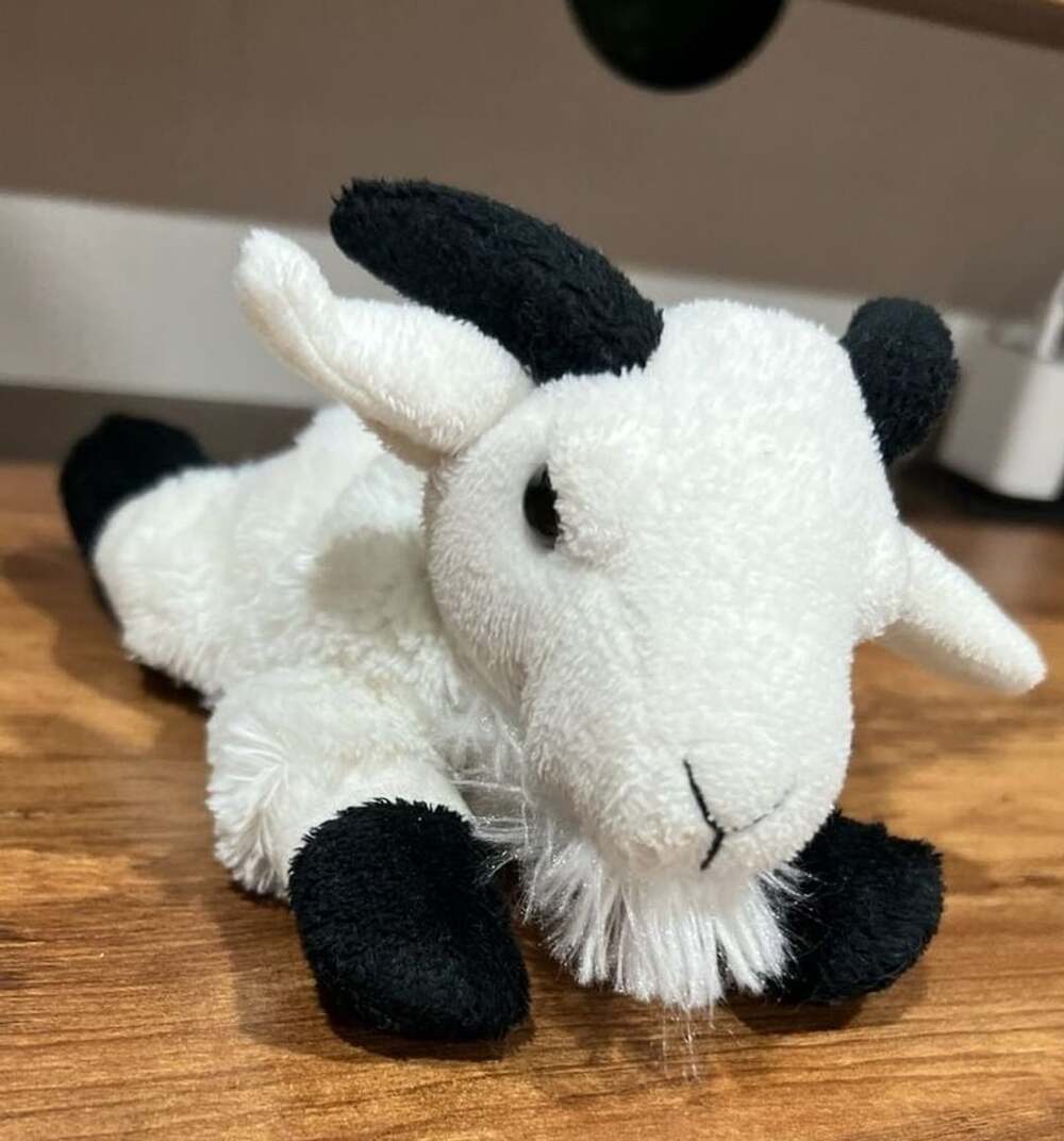 Unipak Goat Plush Stuffed Animal Black and White 8 Inches